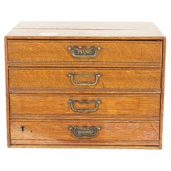 Vintage Vict. Oak Table Top Stationary Drawer File/Music Cabinet, Scotland 1900, H855