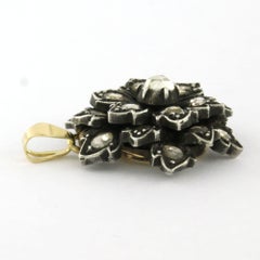 VICTOIAN pendant with rose cut diamonds up to 0.60ct 14k gold and silver