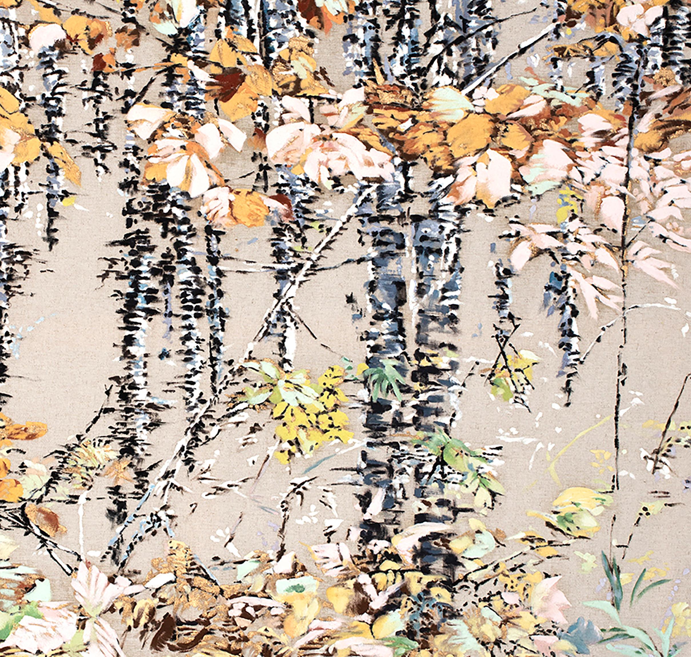 Bosca - Beige Landscape Painting par Victoire Cathalan