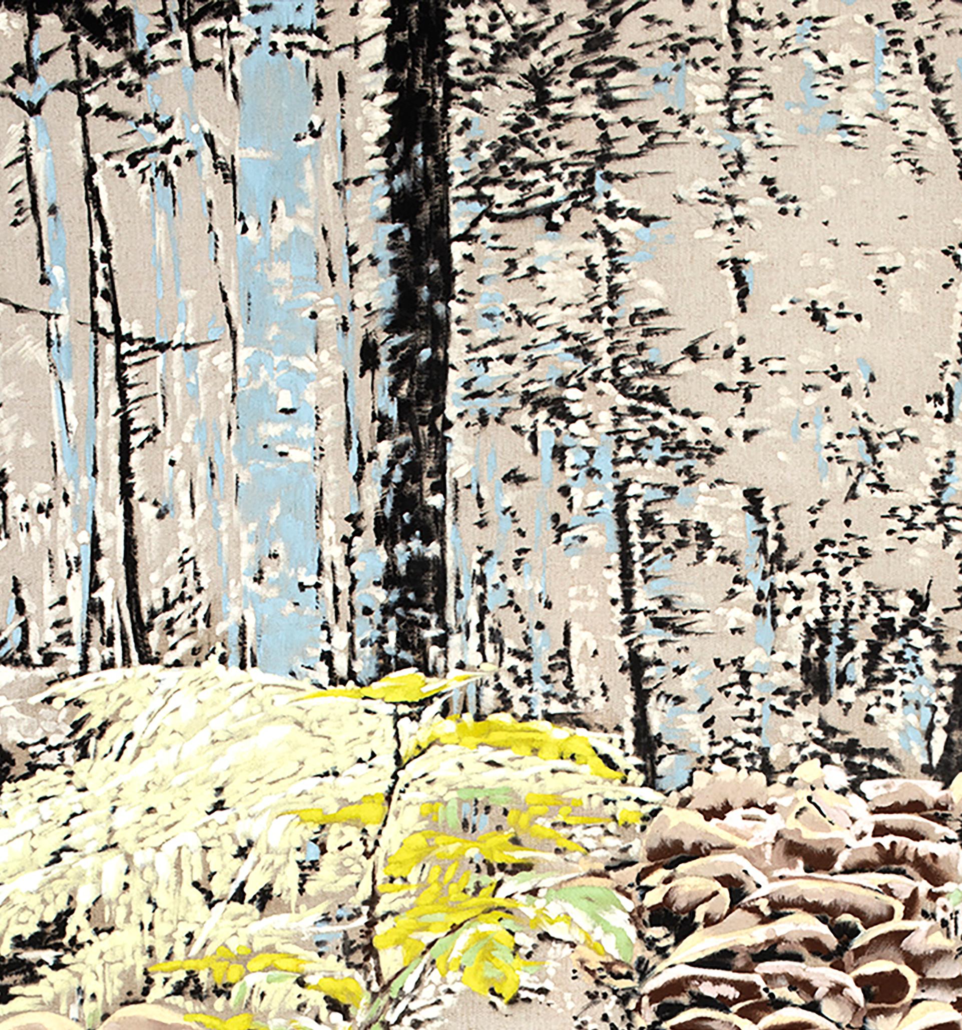 Bosca II - Landscape Painting Beige de Victoire Cathalan
