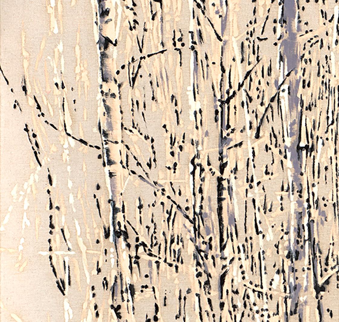 Luci profonde - Landscape Painting Beige di Victoire Cathalan