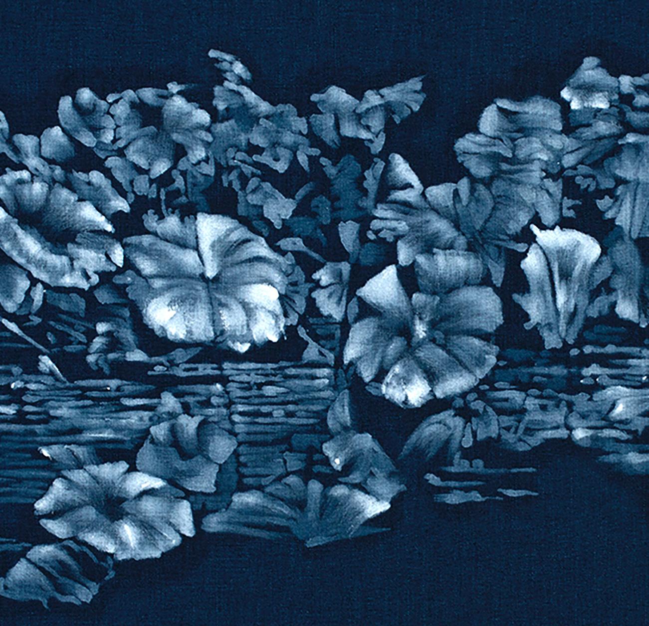 Línea Lotus II - Figurative Painting Negro de Victoire Cathalan