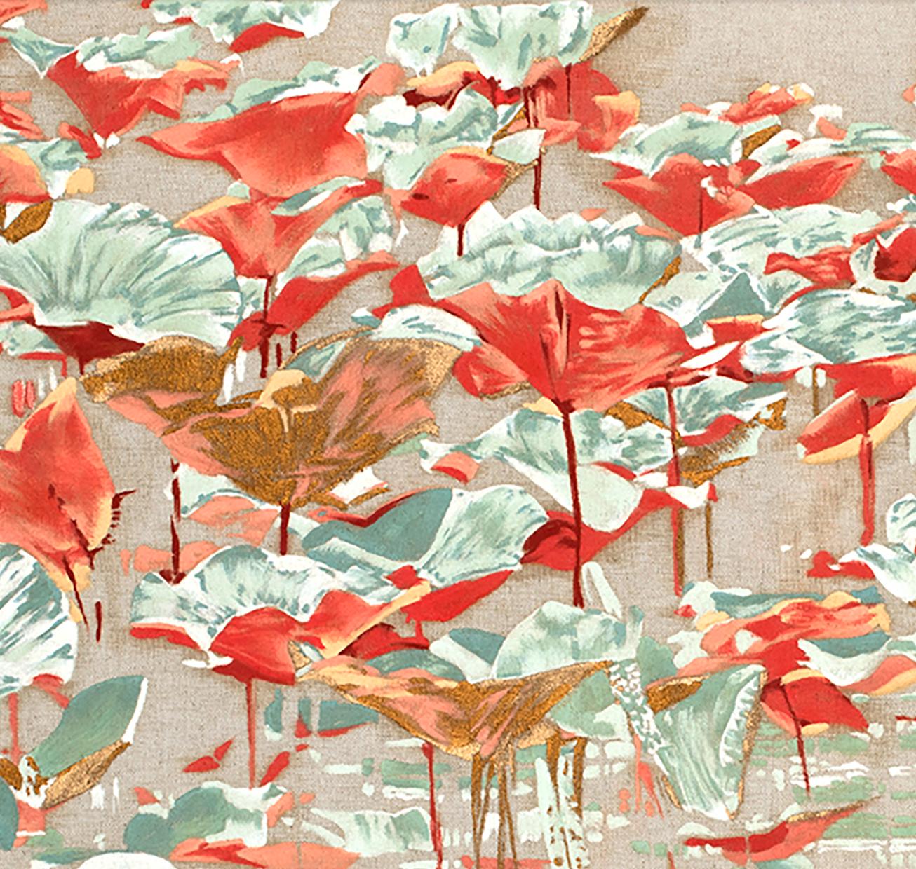 Lotus Sun II - Contemporary Painting by Victoire Cathalan