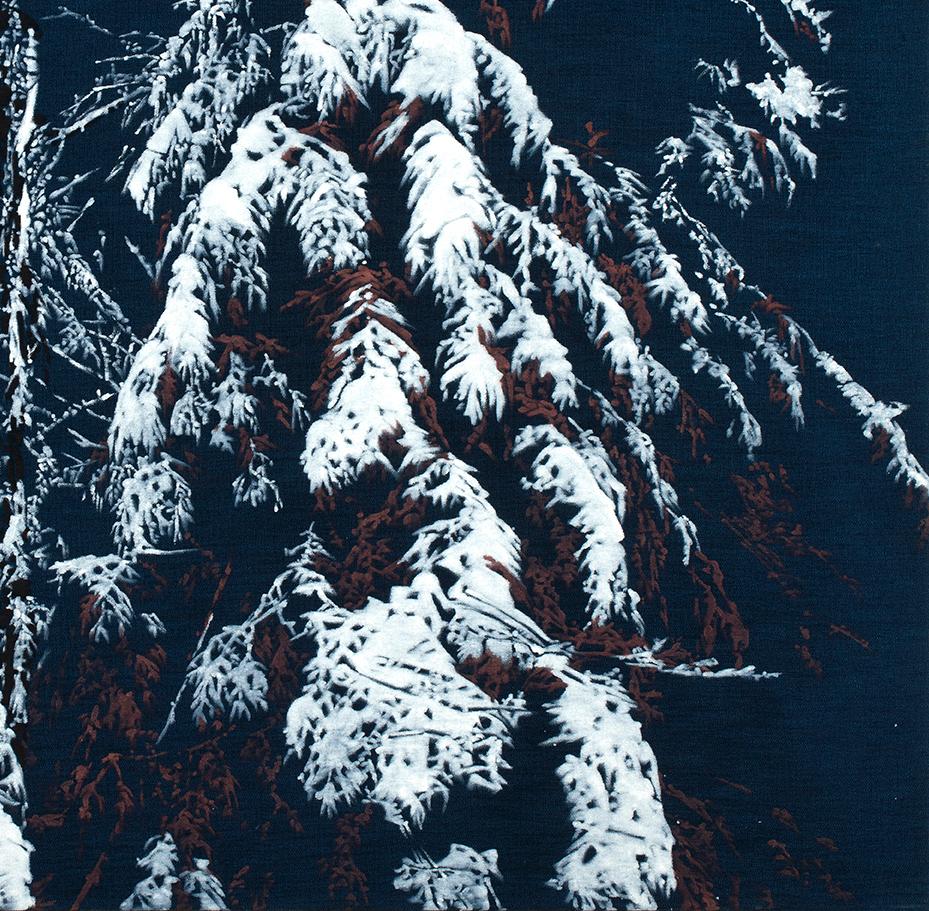 Imagina el silencio III - Landscape Painting Negro de Victoire Cathalan