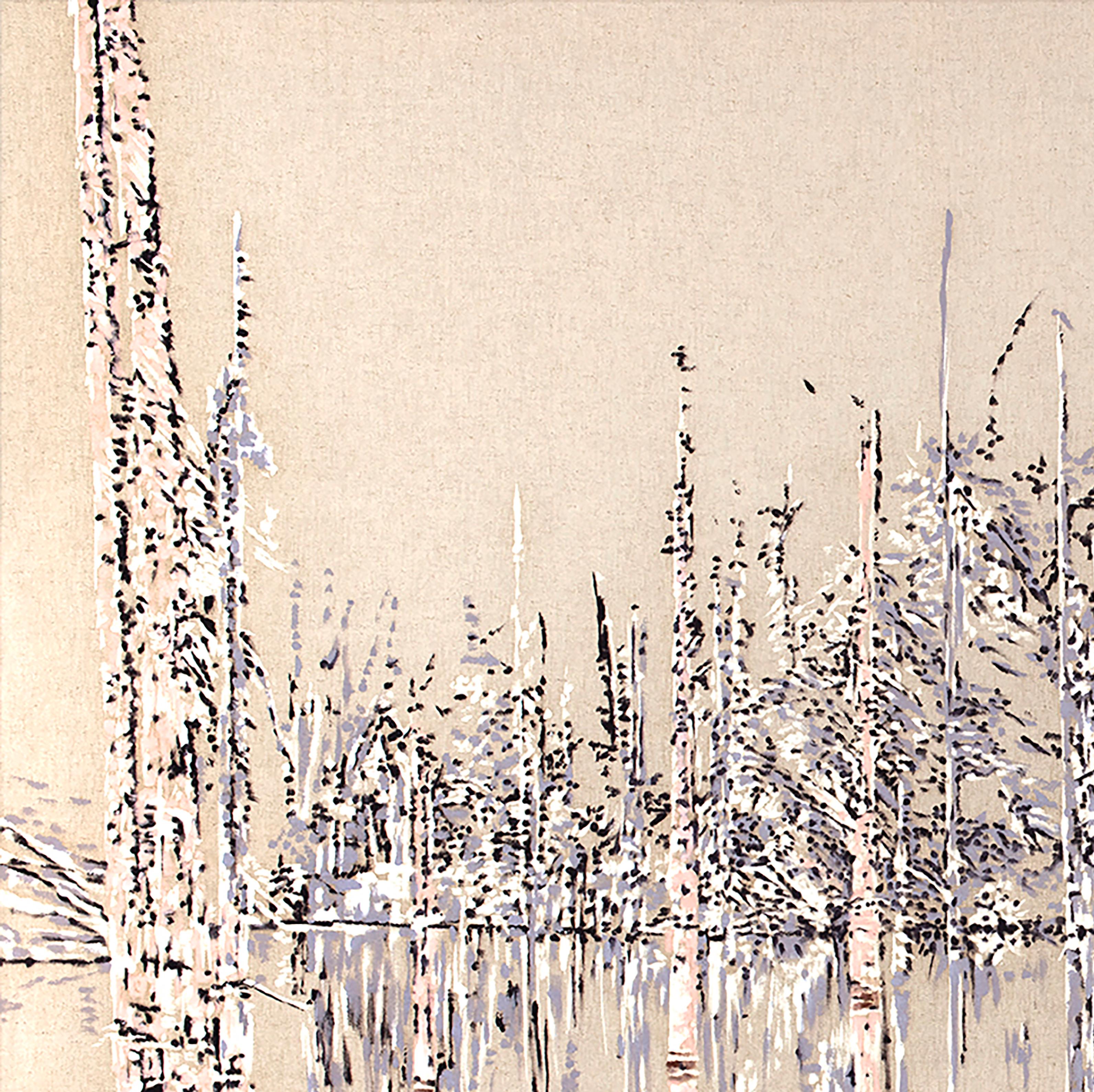 Lila Morgen – Painting von Victoire Cathalan