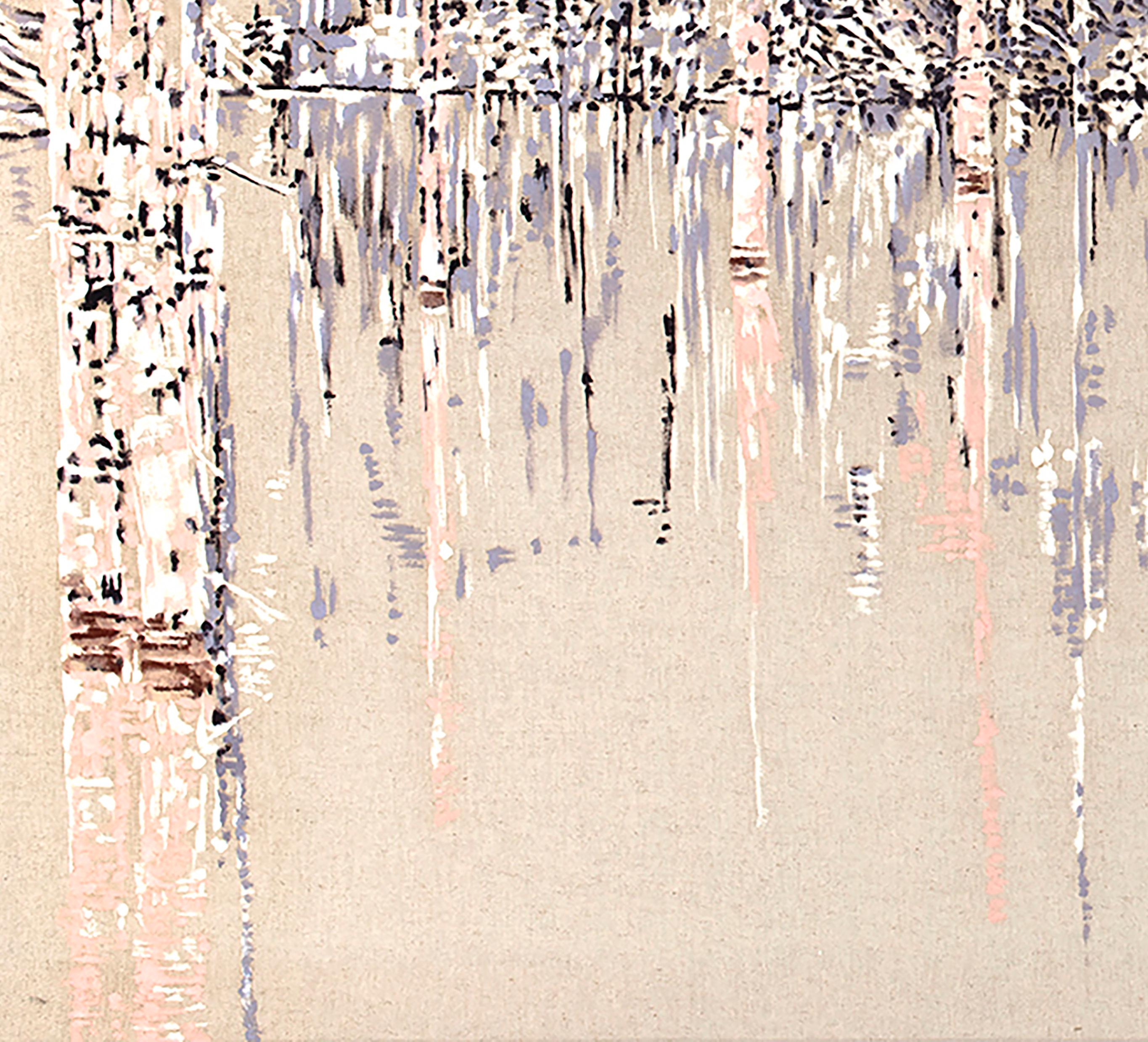 Lila Morgen (Beige), Figurative Painting, von Victoire Cathalan