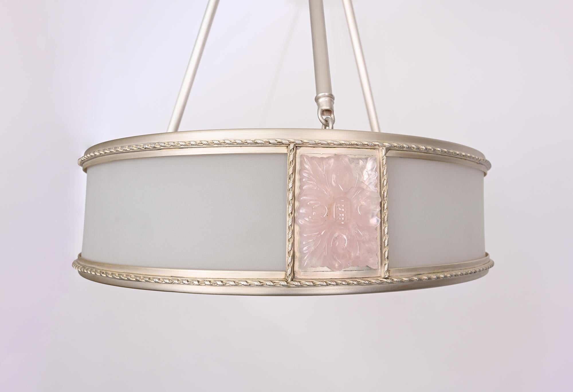American Victoire Rose Pendant Light by David Duncan Studio For Sale