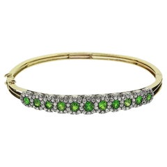 Bracelet jonc victorien démantoïde en grenat et diamants
