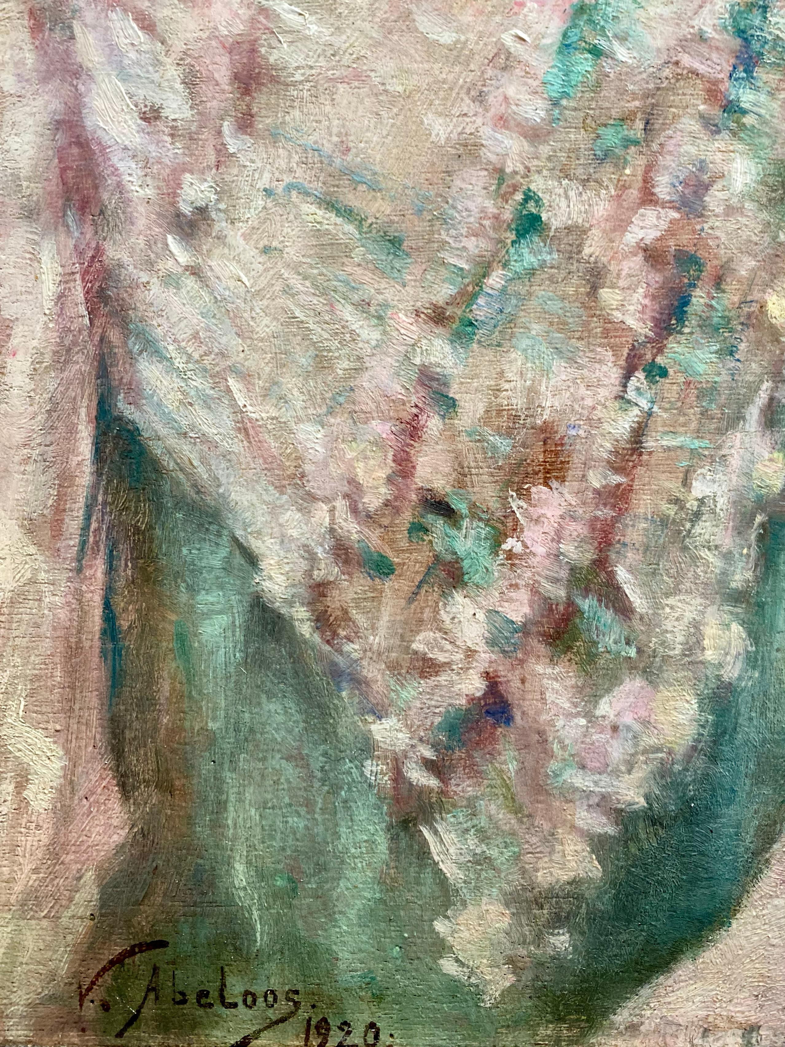 'Girl at the Mirror' by Victor Abeloos (1881 – 1965), signed and dated 1920 For Sale 5