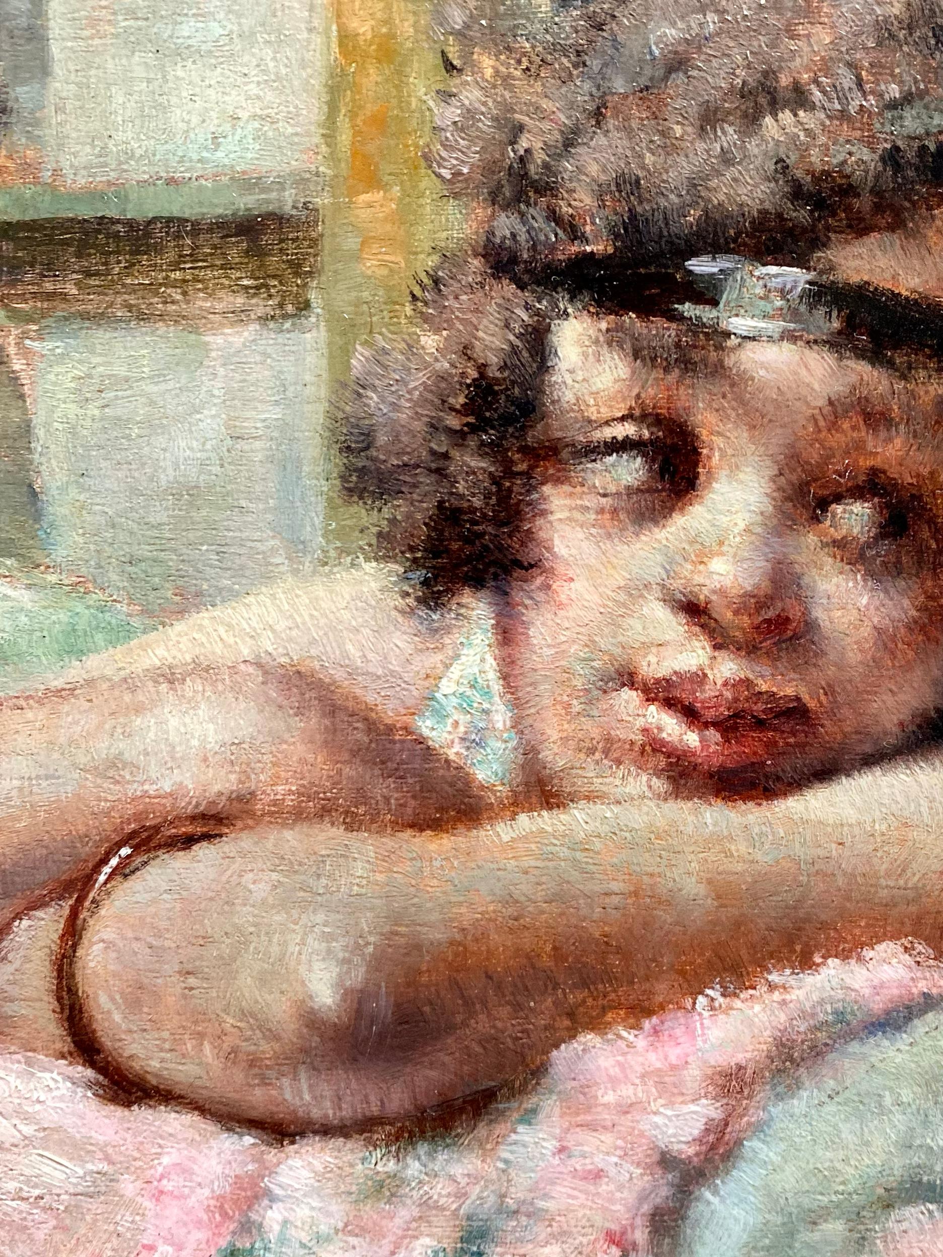 'Girl at the Mirror' by Victor Abeloos (1881 – 1965), signed and dated 1920 For Sale 2