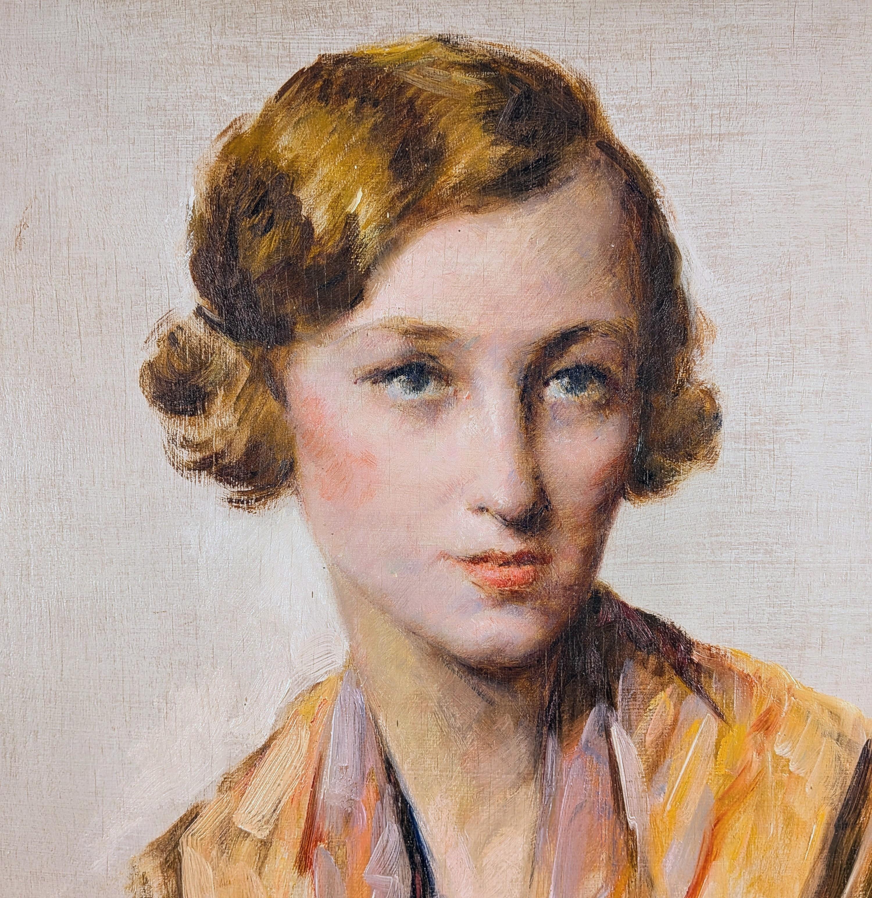 * No hay que pagar aranceles ni impuestos en EE.UU. por este artículo *

Precioso retrato al óleo sobre tabla de una joven, firmado y fechado en 1927, obra del pintor belga Victor Abeloos.

Retrato de época Art Decó de excelente calidad de una bella