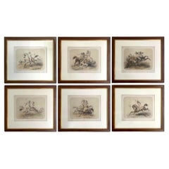 Victor Adam Un favoloso set di sei litografie 1851 "Amazones
