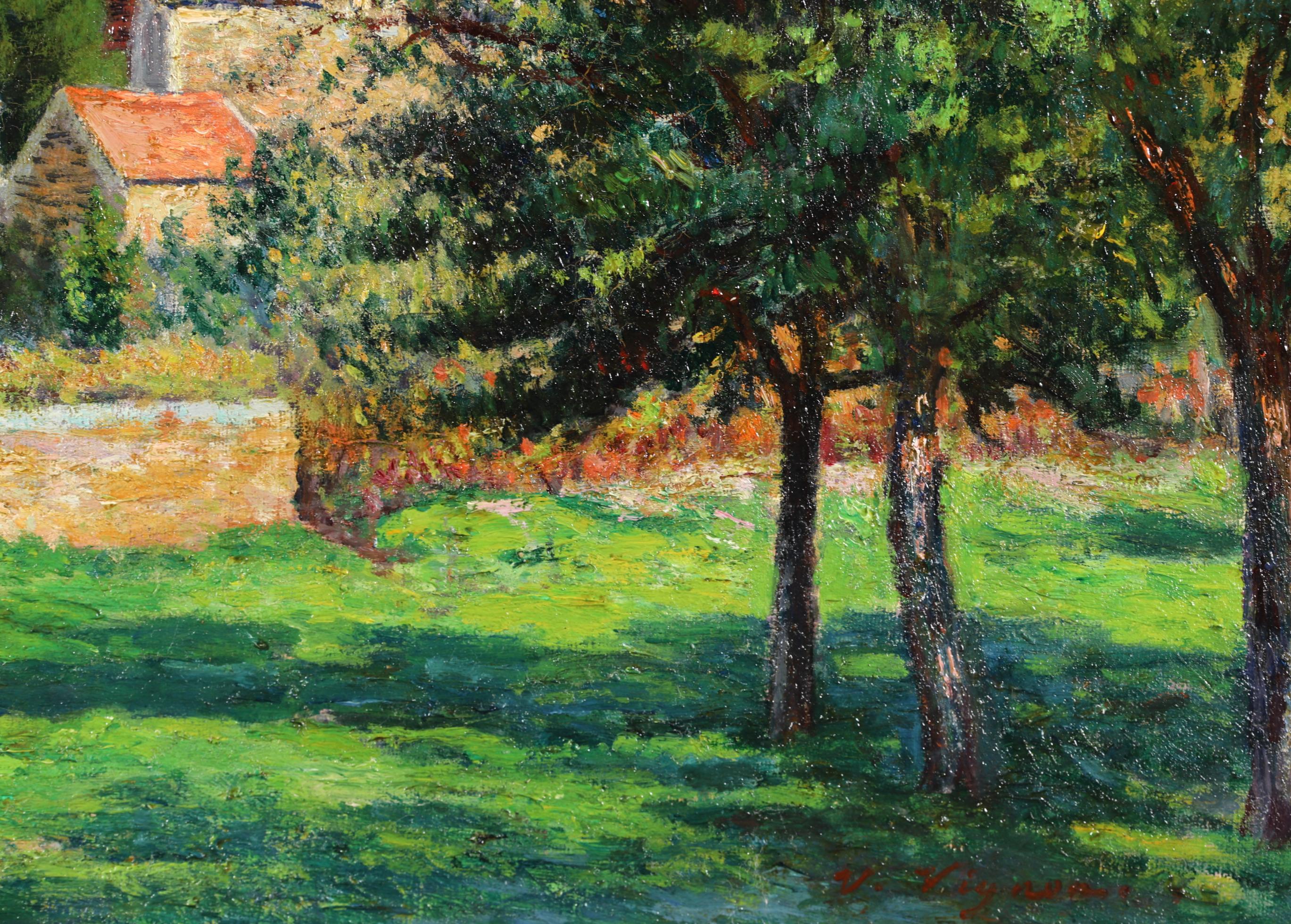 La Ferme - Impressionist Landscape Oil Painting by Victor Vignon 6