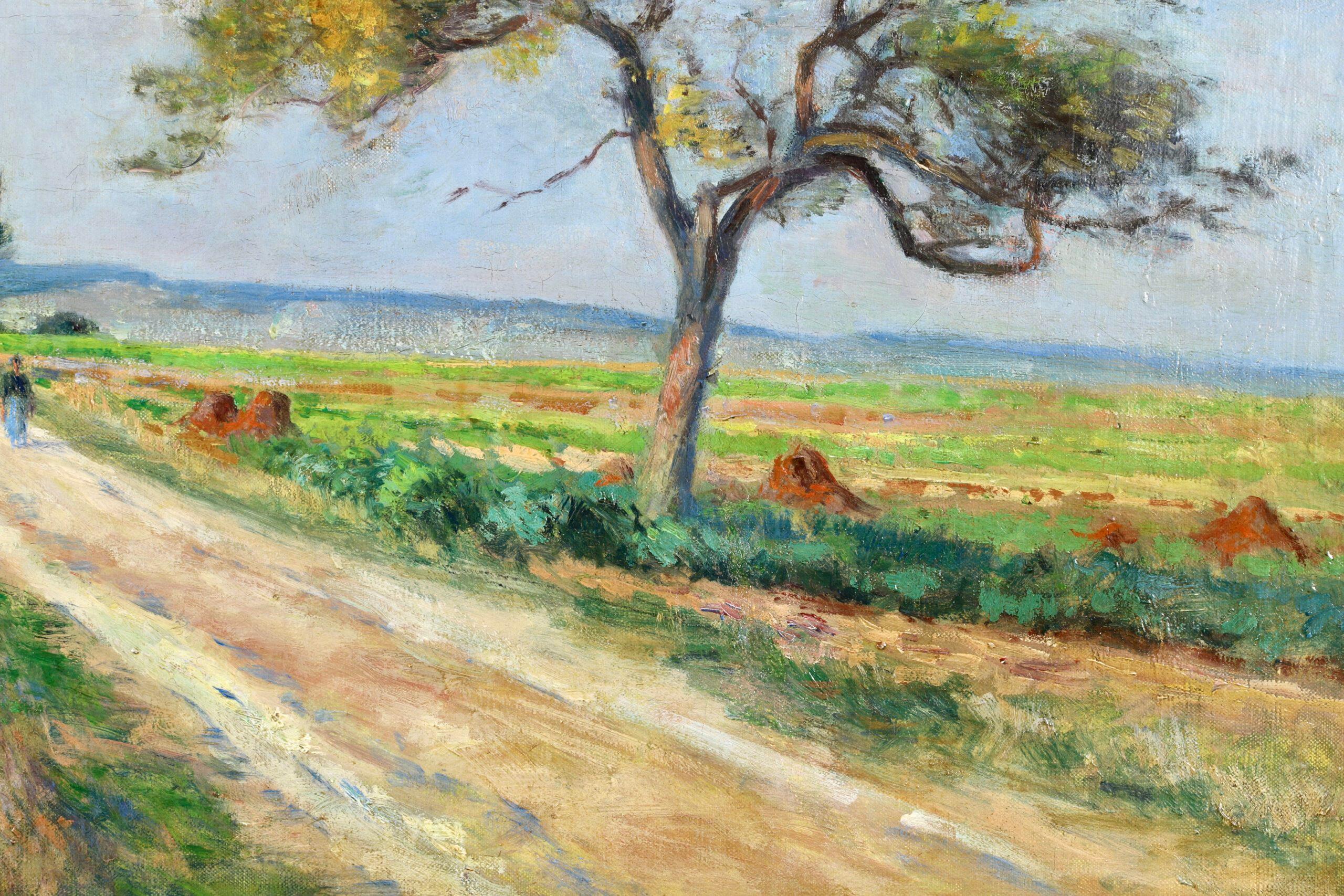 La Route - Impressionist Figure in Landscape Oil Painting by Victor Vignon 1