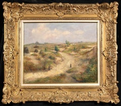 Le chemin du retour - Impressionist Figure in Landscape Oil by Victor Vignon