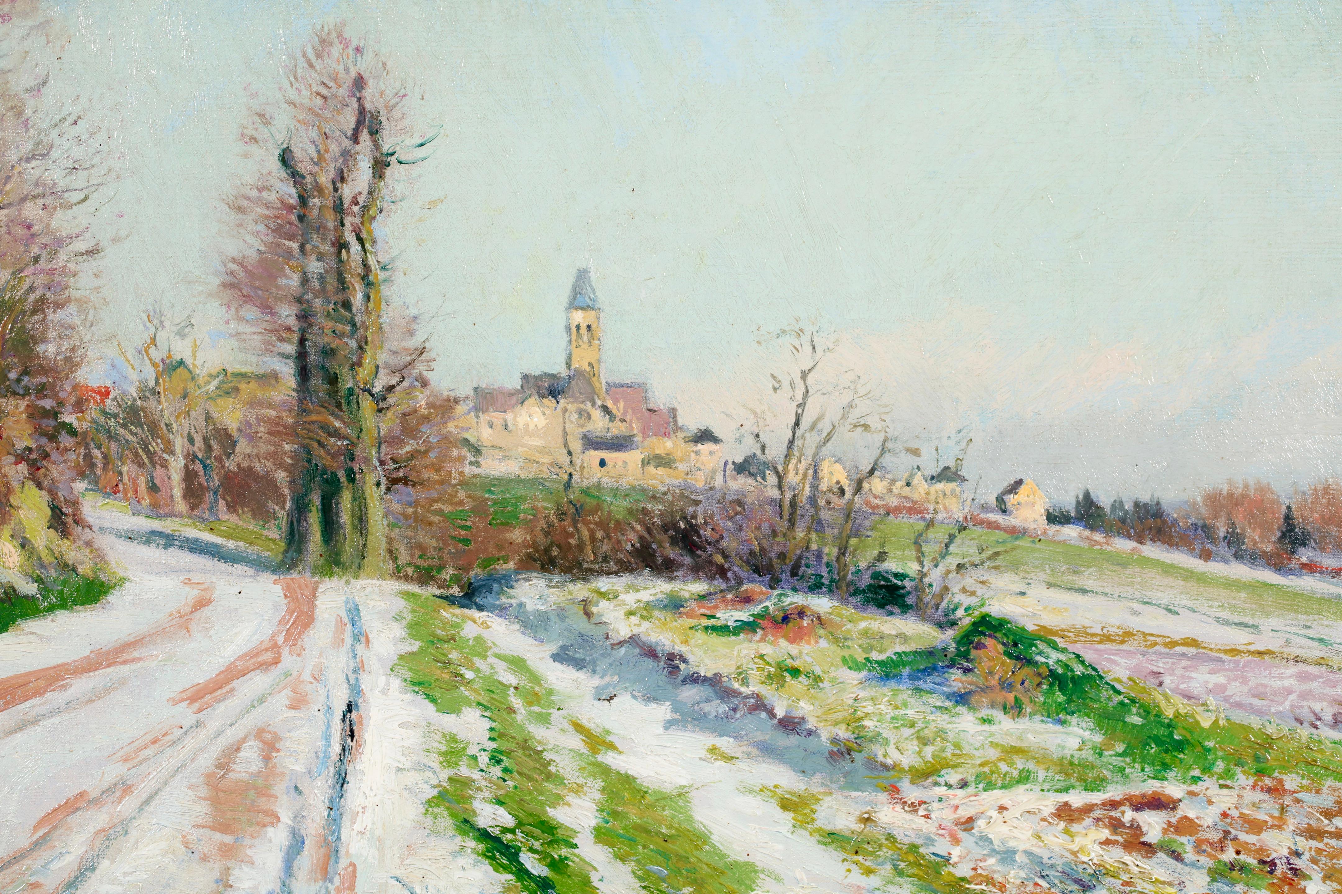 Paysage de l'Oise - Peinture à l'huile impressionniste de Victor Vignon - Impressionnisme Painting par Victor Alfred Paul Vignon