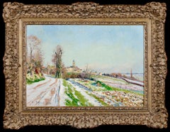 Paysage de l'Oise - Impressionist Landscape Oil Painting by Victor Vignon