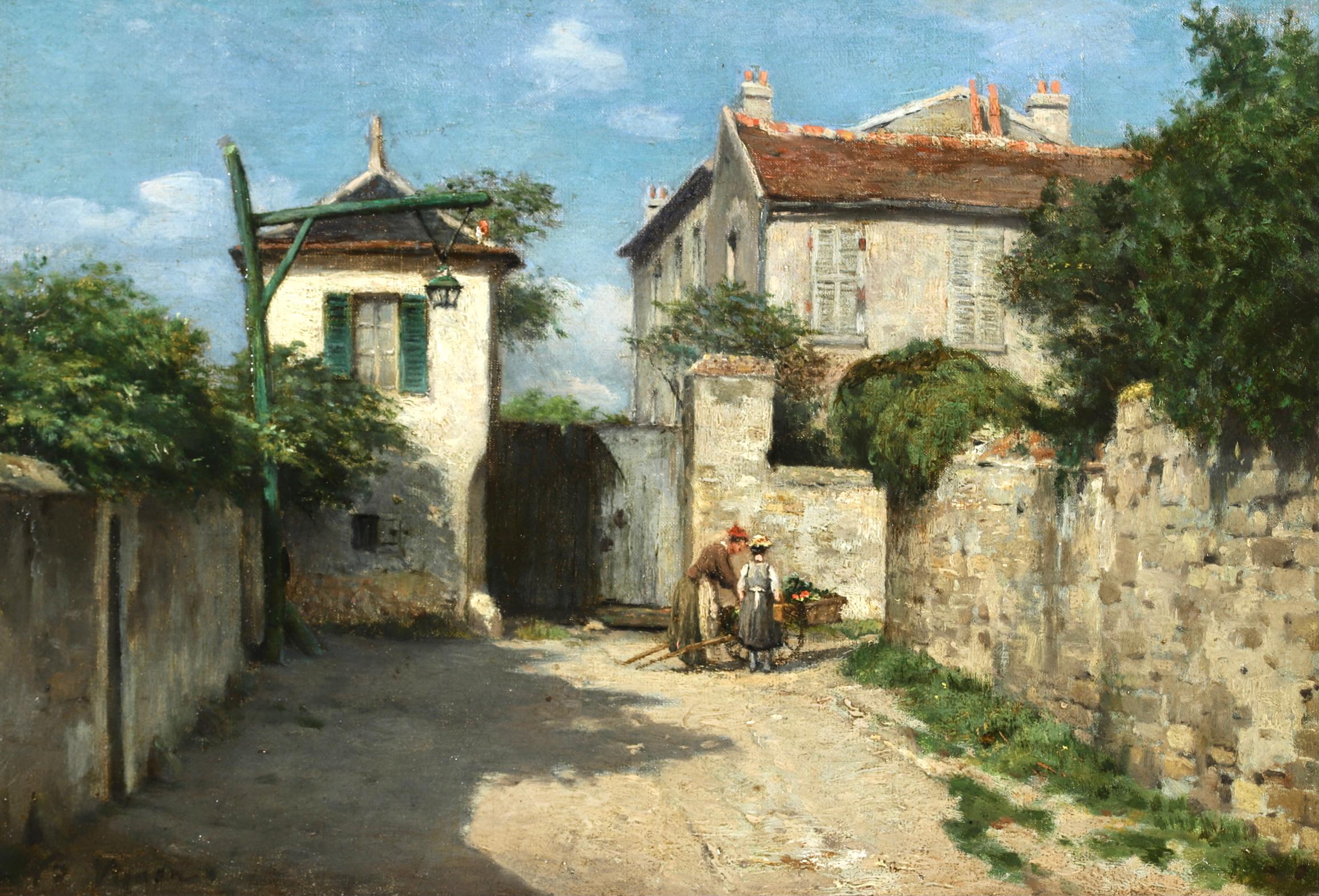 Le Village - Auvers-sur-Oise - Peinture de paysage impressionniste - Victor Vignon - Painting de Victor Alfred Paul Vignon