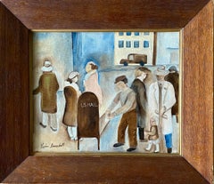 Escena callejera WPA Escena Americana Mediados del Siglo XX Moderno Torre de la Moneda California SF