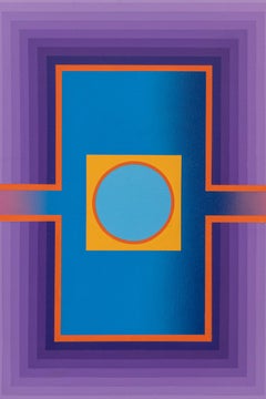 Victor Atkins Rays 1975 Abstrakt Geometrisch Acryl Gemälde Farbe Feld Kunst