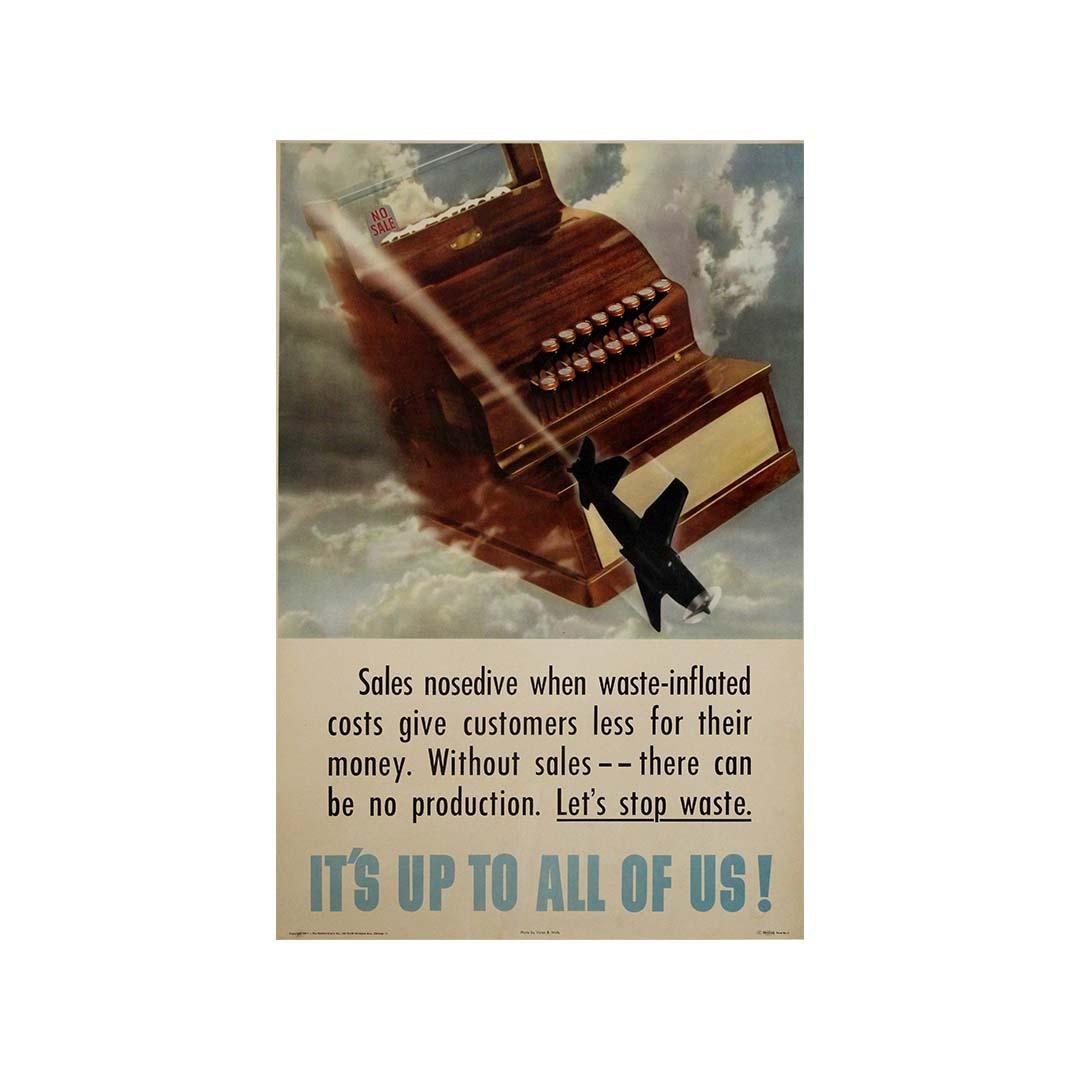 1947 original poster post-war American industrial messaging For Sale 2