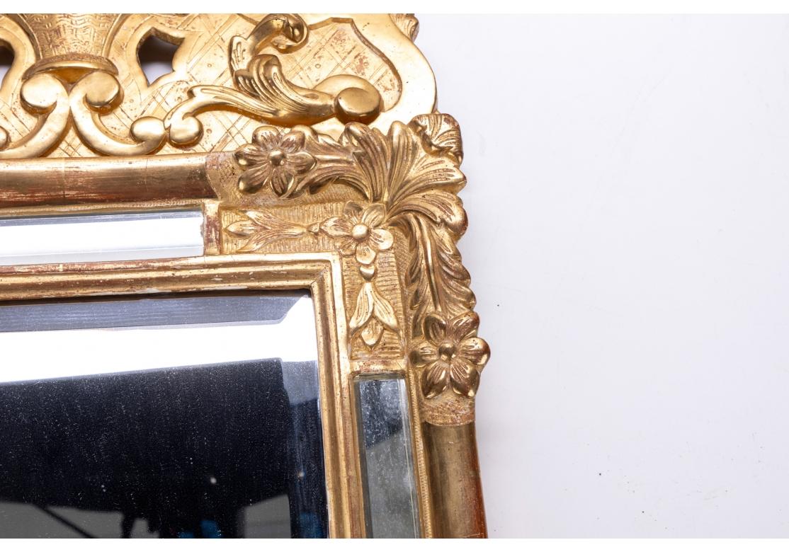 Hand-Carved Victor Barat French Giltwood Mirror For Sale