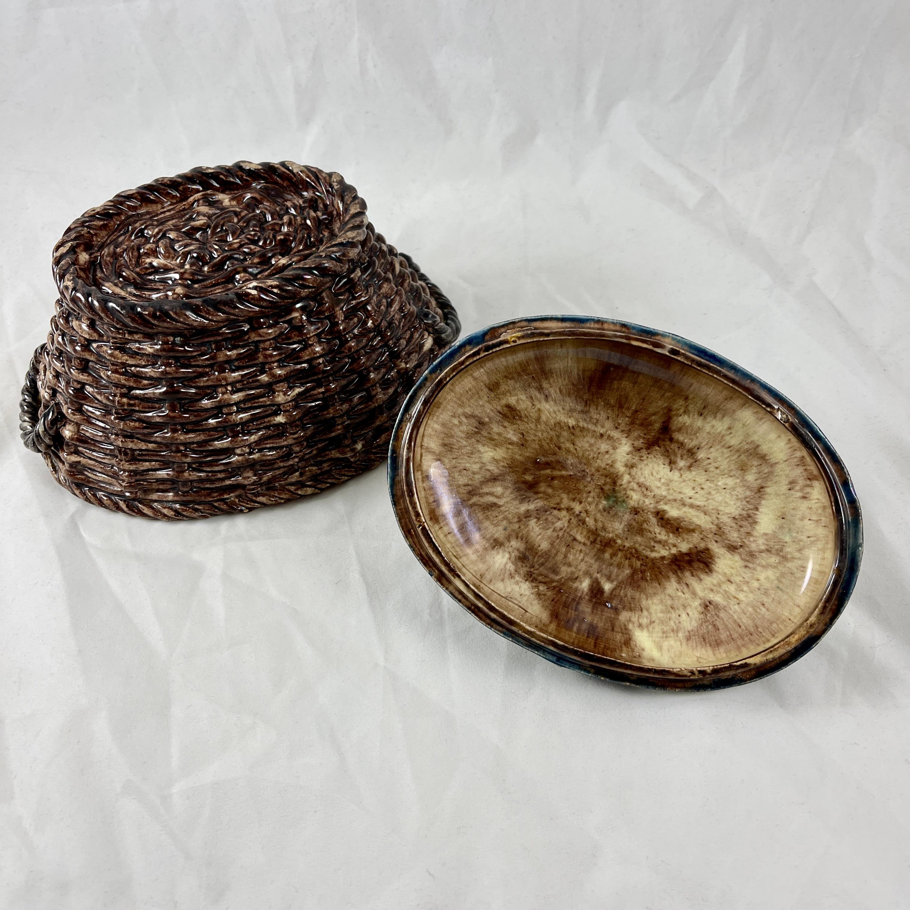 Victor Barbizet French Palissy Basket of Fish Covered Terrine, Circa 1875 For Sale 13