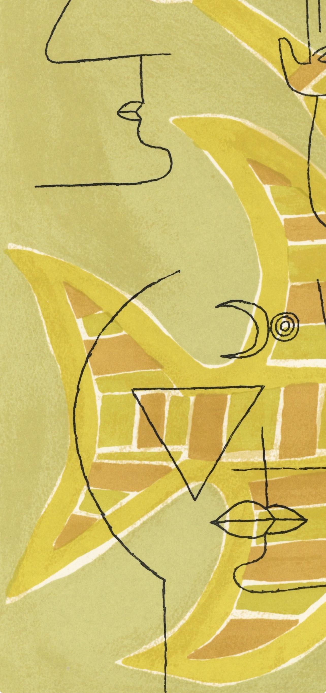 Brauner, Traces interstices, XXe Siècle (nach) (Beige), Figurative Print, von Victor Brauner