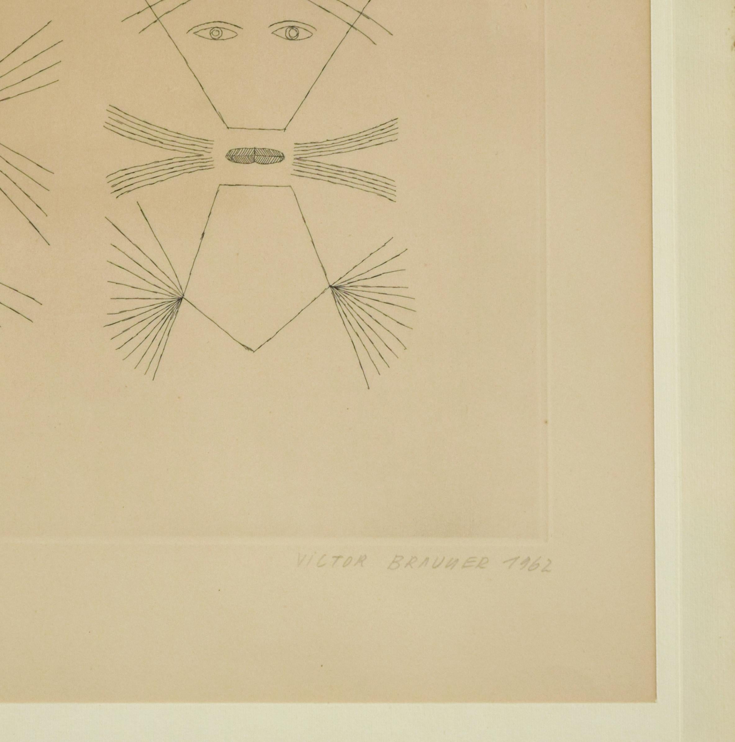 Codex d'un Visage - Gravure de Victor Brauner - 1962 en vente 4