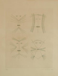 Codex d'un Visage – Radierung von Victor Brauner – 1962