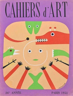 Cover für Chaiers d'Art – Originallithographie von Victor Brauner, 1951