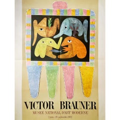 Original poster for the 1972 exhibition of Victor Brauner in Paris - Surrealism
