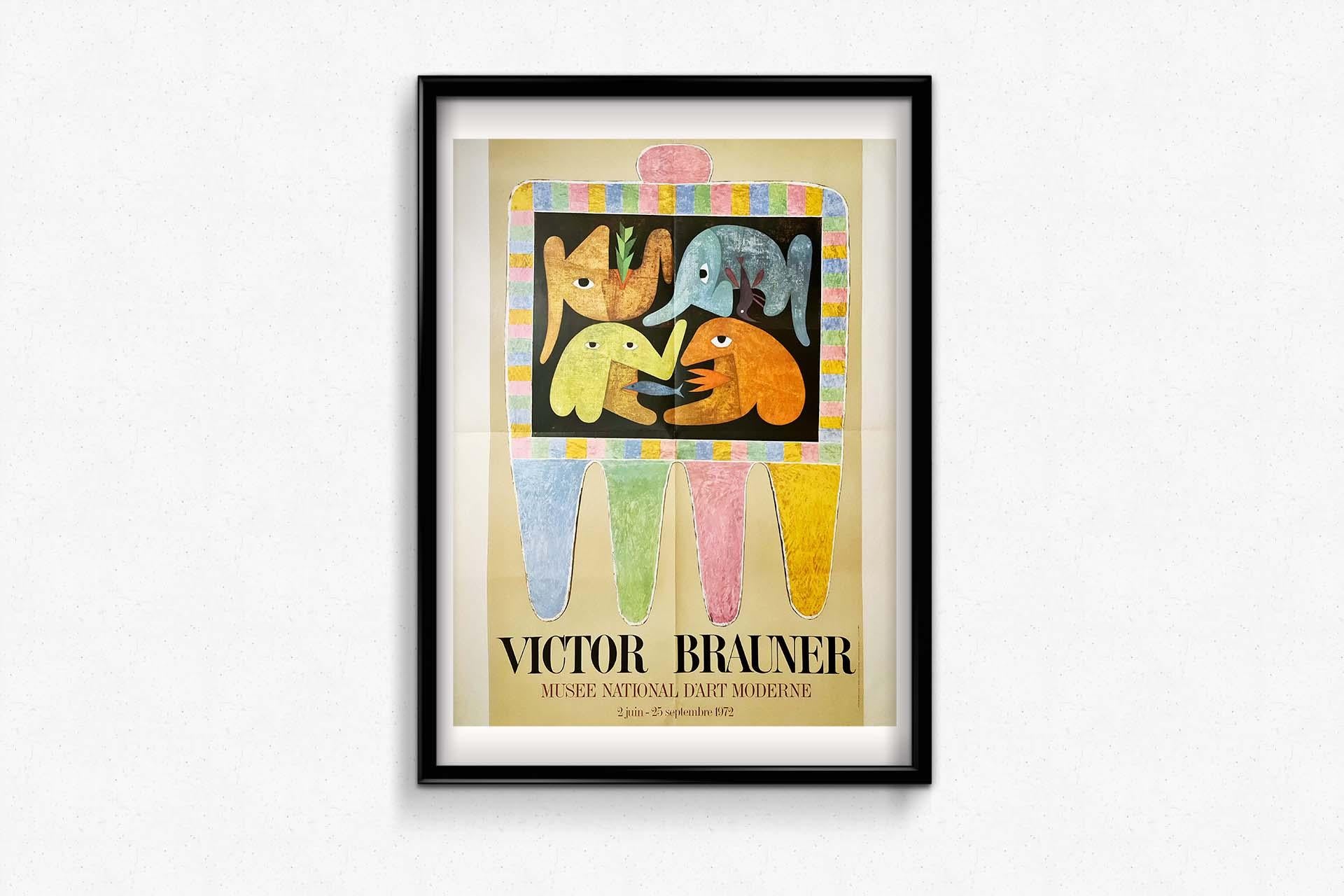 Original poster for the 1972 exhibition of Victor Brauner in Paris - Surrealism For Sale 3