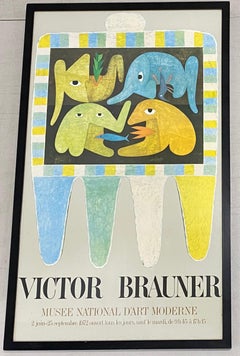 Ausstellungsplakat von Victor Brauner, gerahmt, ca. 1972