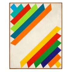 Abstraktes Gemälde von Victor Burgin, Acryl auf Leinwand, Geometrisch, signiert