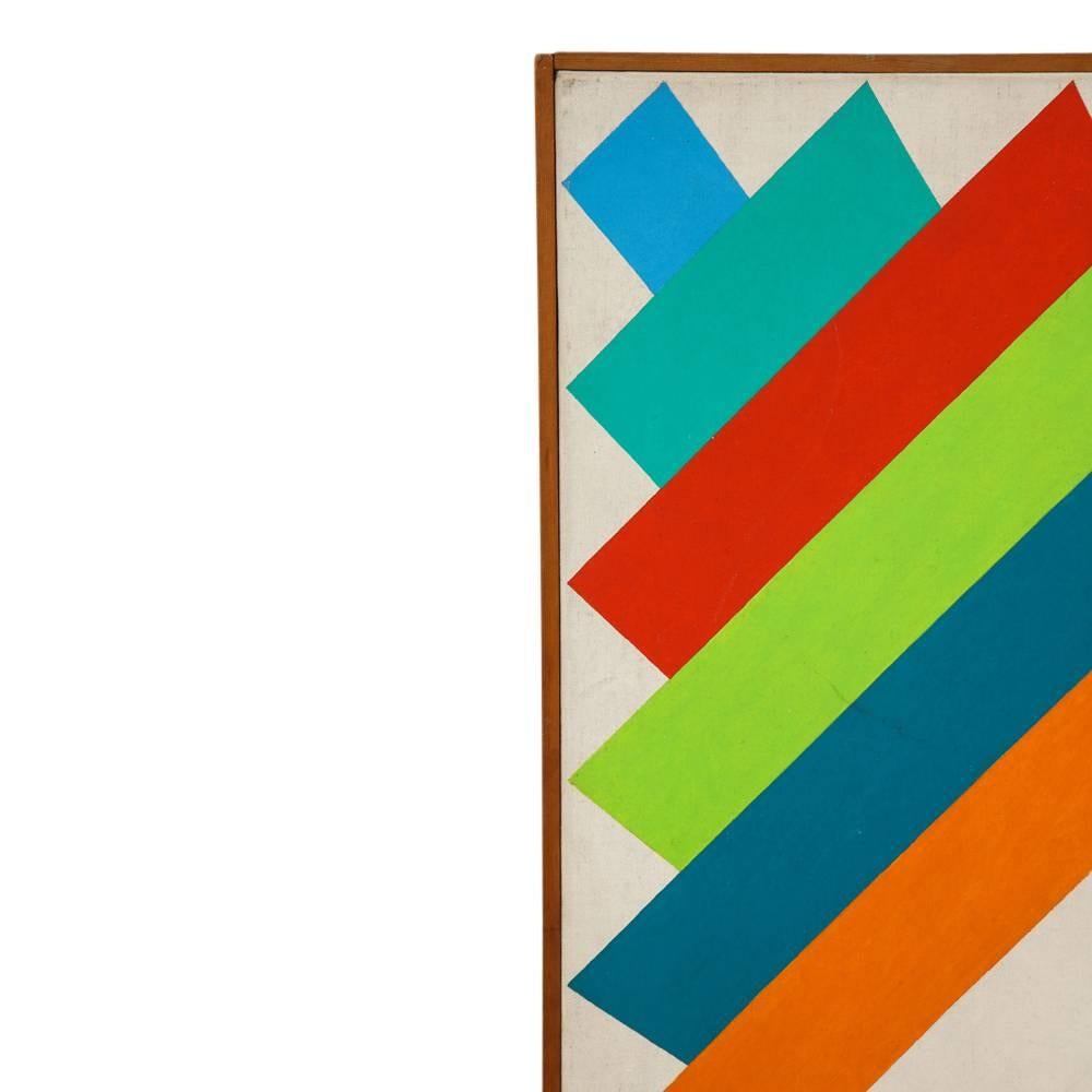 Abstraktes Gemälde von Victor Burgin, Acryl auf Leinwand, Geometrisch, signiert im Angebot 1