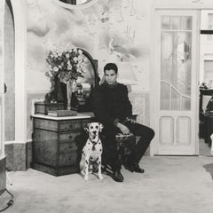 Race, black and white photograph of a man and a Dalmatian by Victor Carnuccio