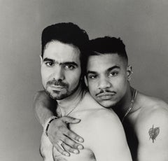 Untitled (Two Men Embracing), 1990s queer portrait photograph by Carnuccio