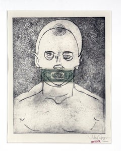 "CONFIDENCIAL" Monograbado Figurativo Expresionista de Víctor Cartagena