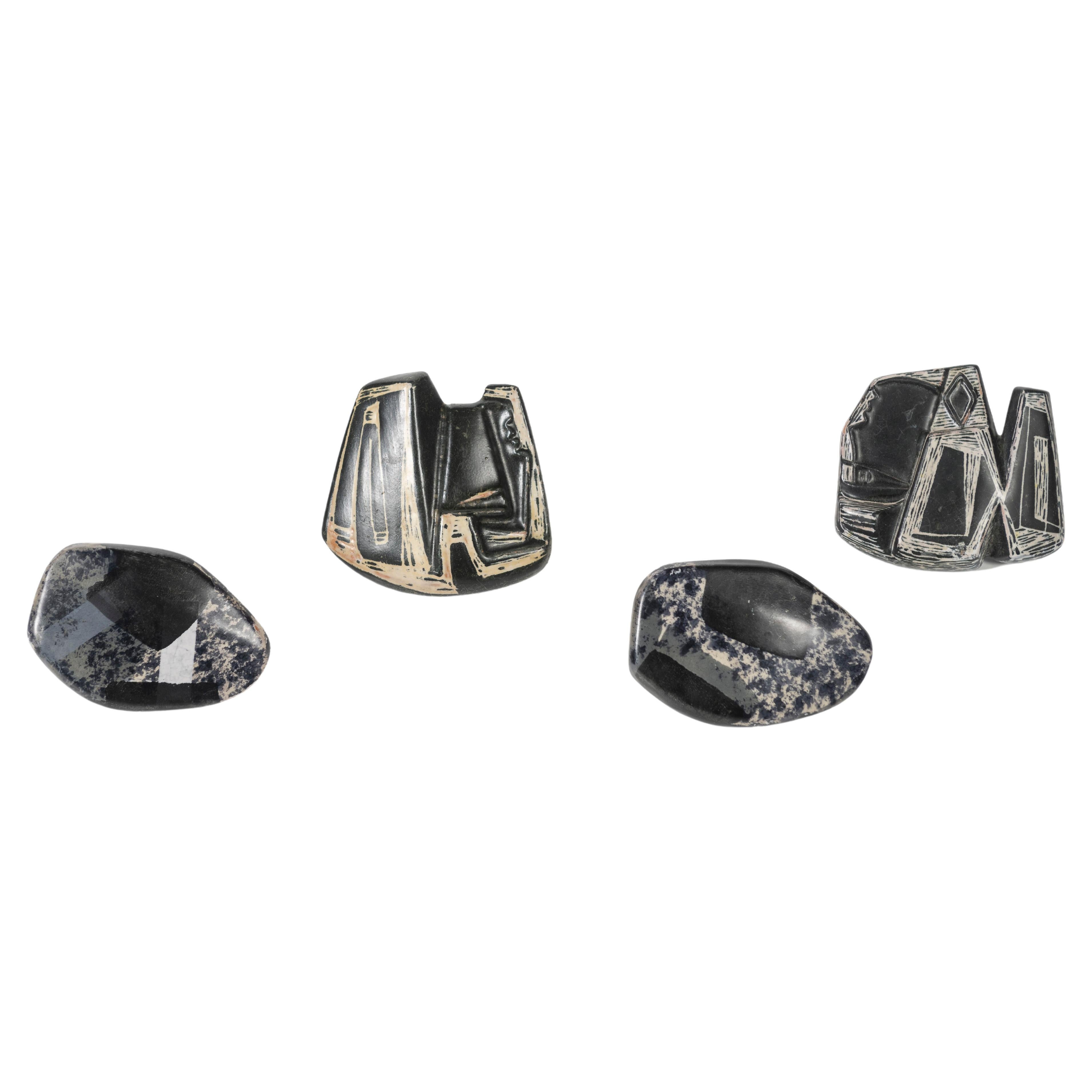 Oxidierter Gunmetal-Mantel mit Kapuze aus Keramik, Eisen und Messing von Cerrato