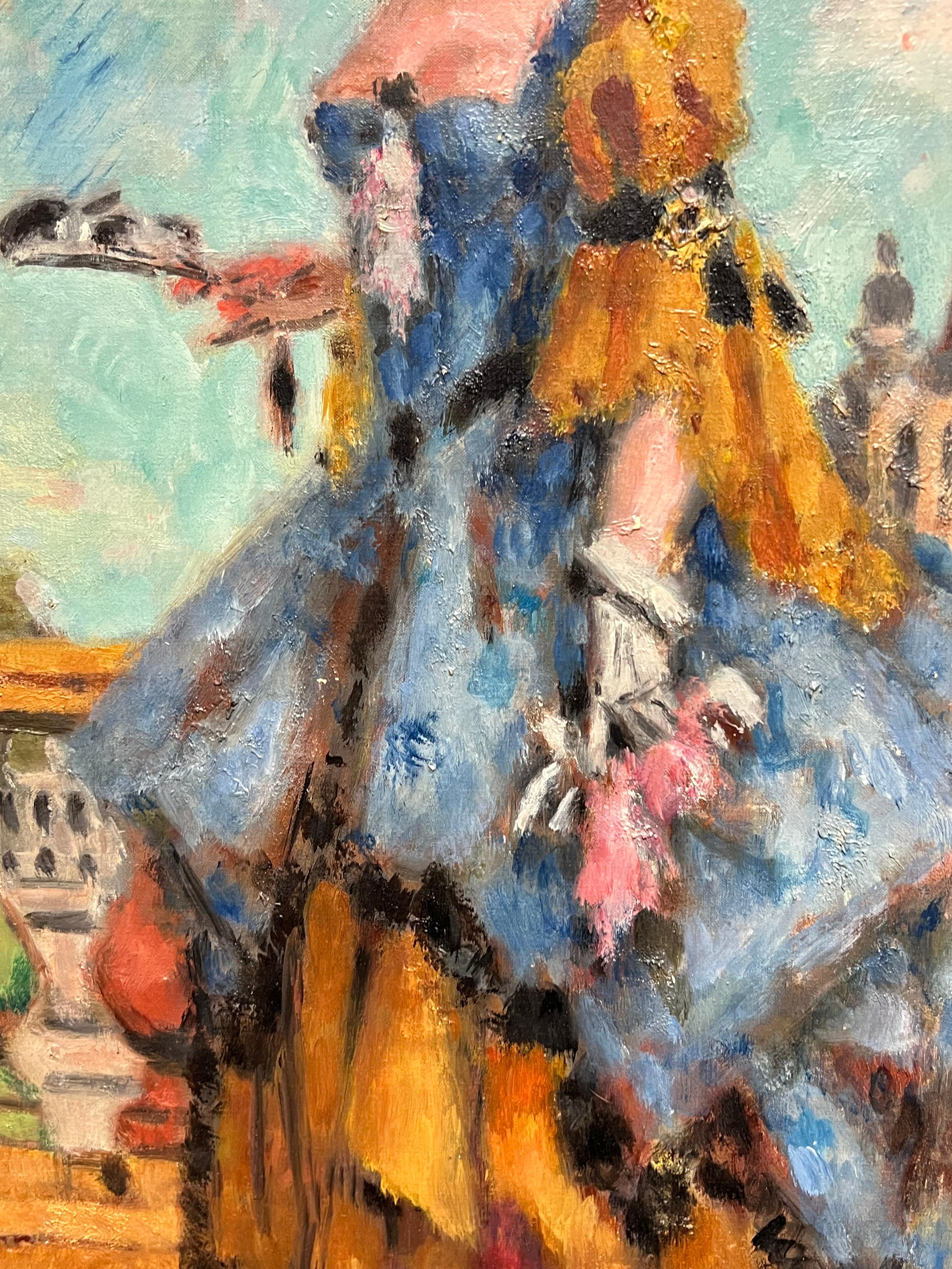 Élégant portrait de femme en tenue rococo du 19ème siècle en vente 2