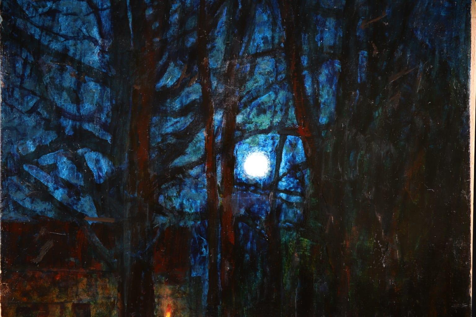 A Winter's Night – Postimpressionistisches Ölgemälde, Schneelandschaft von Victor Charreton im Angebot 2