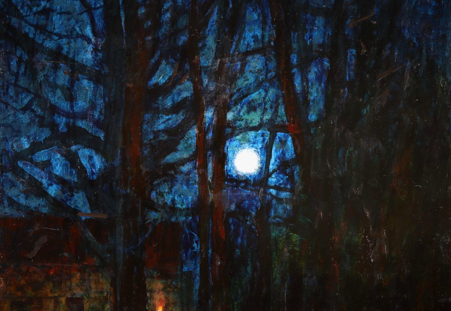 Une nuit d'hiver - Huile post-impressionniste, paysage enneigé de Victor Charreton en vente 3
