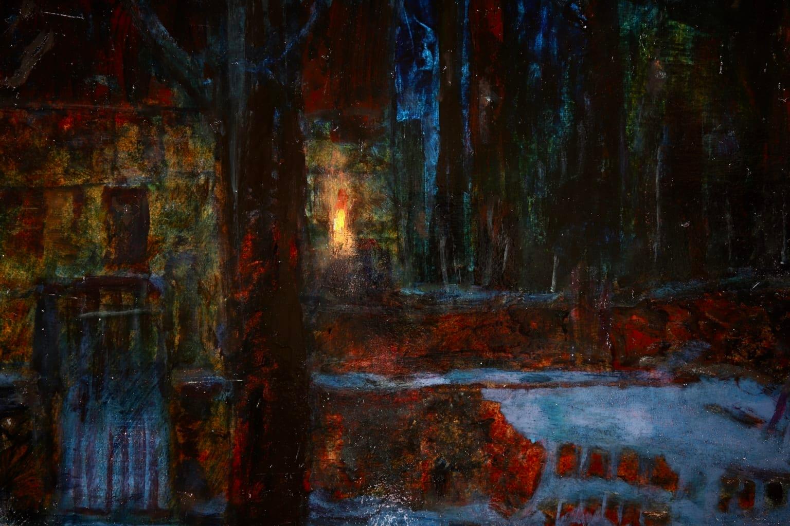 A Winter's Night - Post Impressionist Oil, Snowy Landscape by Victor Charreton For Sale 2