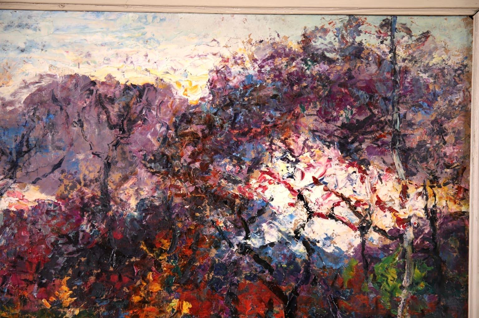 Couleurs d'automne - Huile post-impressionniste, arbres dans un paysage de Victor Charreton 2