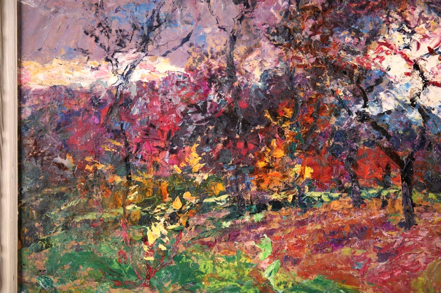 Couleurs d'automne - Huile post-impressionniste, arbres dans un paysage de Victor Charreton 4