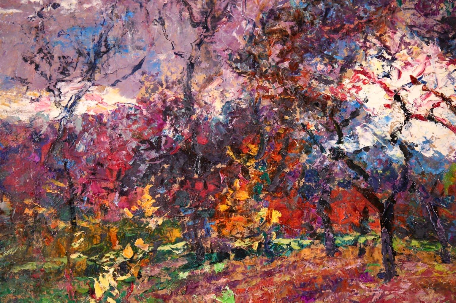 Couleurs d'automne - Huile post-impressionniste, arbres dans un paysage de Victor Charreton 7