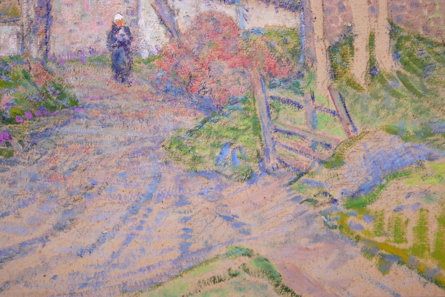 Autumn in the Village - Impressionist Oil, Figure in Landscape, Victor Charreton 5