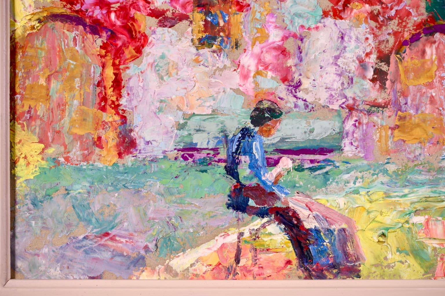 Courtyard - Post Impressionist Oil, Figure in Landscape by Victor Charreton 3