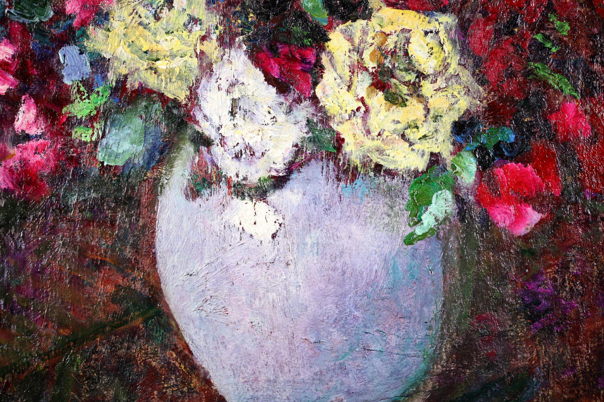 Dahlias - Post Impressionist Oil, Still Life of Flowers by Victor Charreton 2